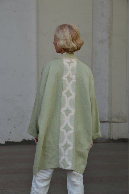 Japanese collection. Pistachio duster linen