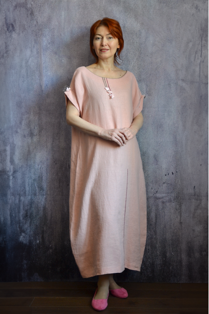 Linen dress. Flamingo dress